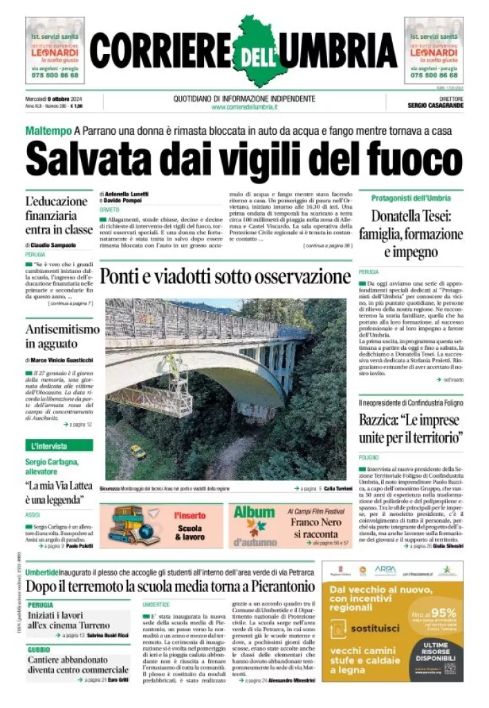 Prima-pagina-corriere umbria-del-2024-10-09